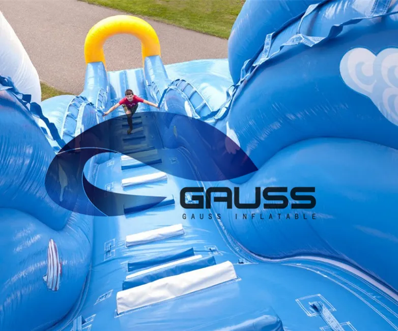 Hot sale blue color water inflatable bouncer slide the city inflatable water slide with pool