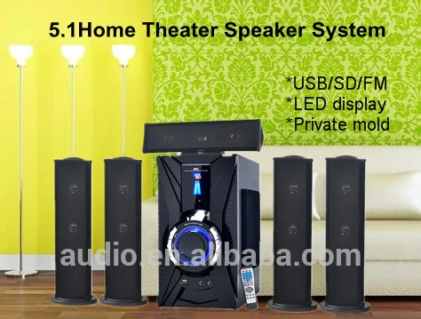 2014 новый домашний кинотеатр 5.1 высокое hifi конца громкоговоритель