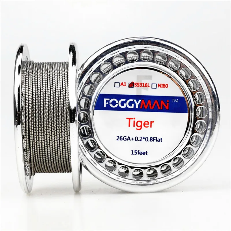 
Foggyman SS316L wire pre wrapped clapton Tiger Twist Hive fused clapton alien clapton flat mix twist resistance heating wire 