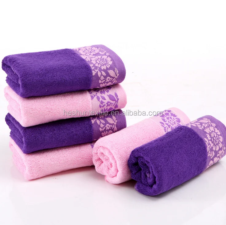 Embroidery logo 100% cotton jacquard advertisement multifunction towel with satin