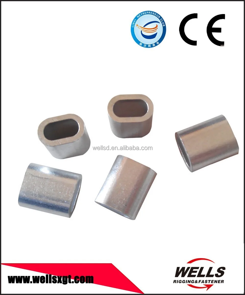 good quality OVAL ALUMINUM ALLOY FERRULES SWAGE SLEEVES FOR STEEL WIRE ROPE