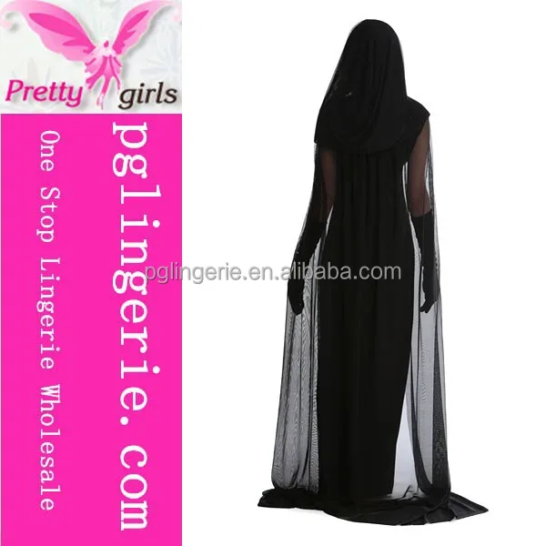 Black halloween witch costume for Adult Long Vampire Witch Costumes Dress