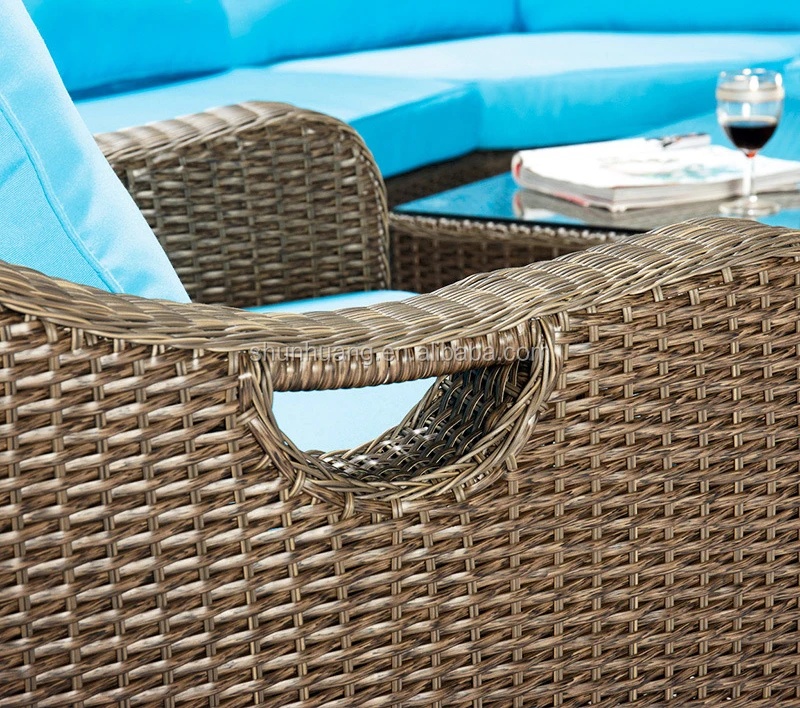 Garden furniture metal frame wicker soft rattan sofa chair