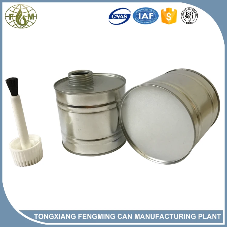 
500ml glue metal tin cans with brush on lid for pvc pipe adhesive use 
