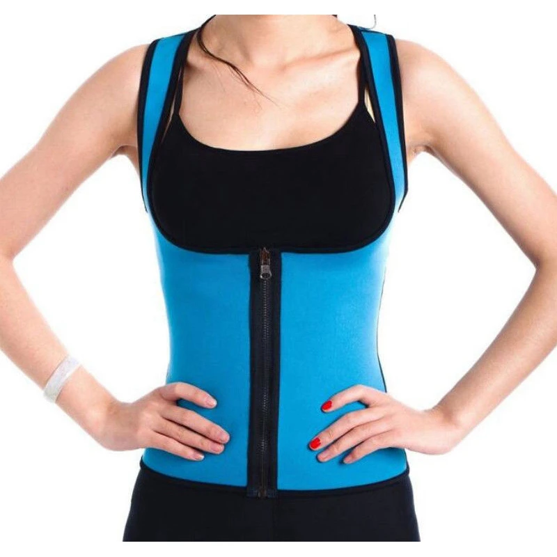 6298 Wholesale women Waist Trainer with personal logo Body Shaper with Zipper for Women Sweat Neoprene Sauna Vest shapewear