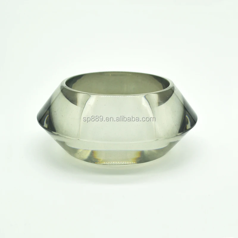 Newest trendy purple chunky bangle colored lucite cuff transparent acrylic bracelet