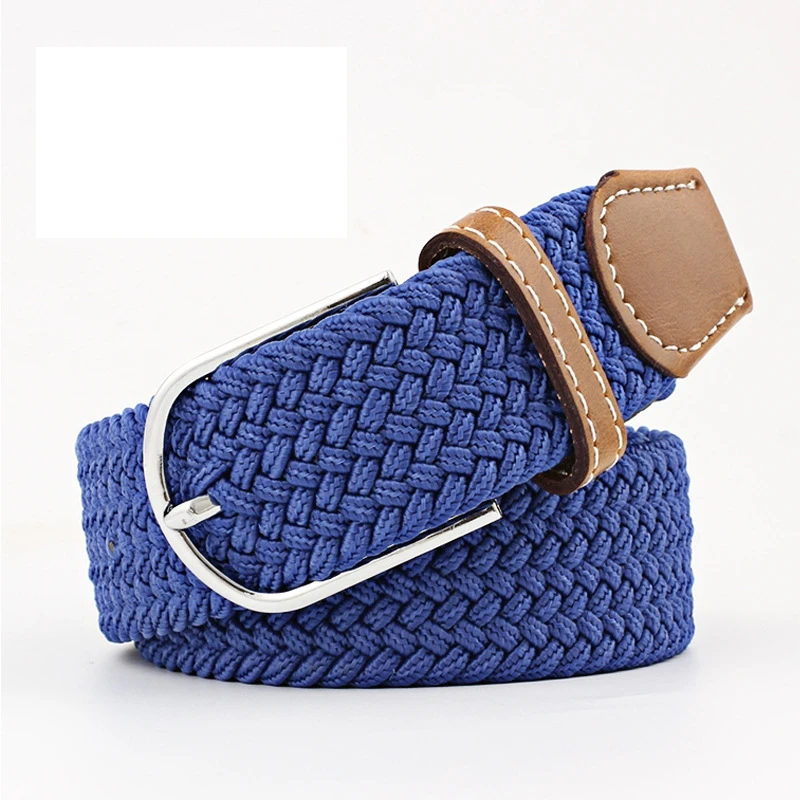 Customized Mens Elastic Navy Woven Rope Braid Belt braided elastic stretch belt