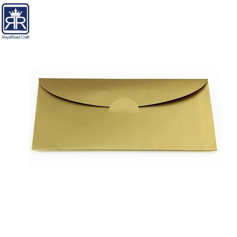 High quality Hot Foil gold or silver Foil Matt gold cardboard envelope for document