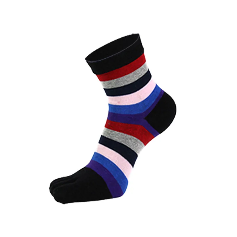 
Factory selling soft colorful rainbow crew socks five toe finger socks women 