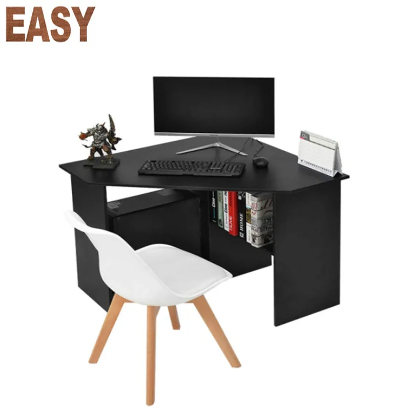Modern Wooden Corner Home Office Desk, L-Shaped Computer Workstation PC Laptop Table Design