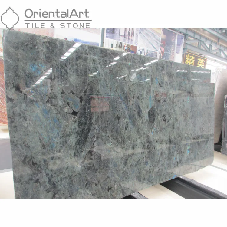 Luxury polished lemurian blue granite