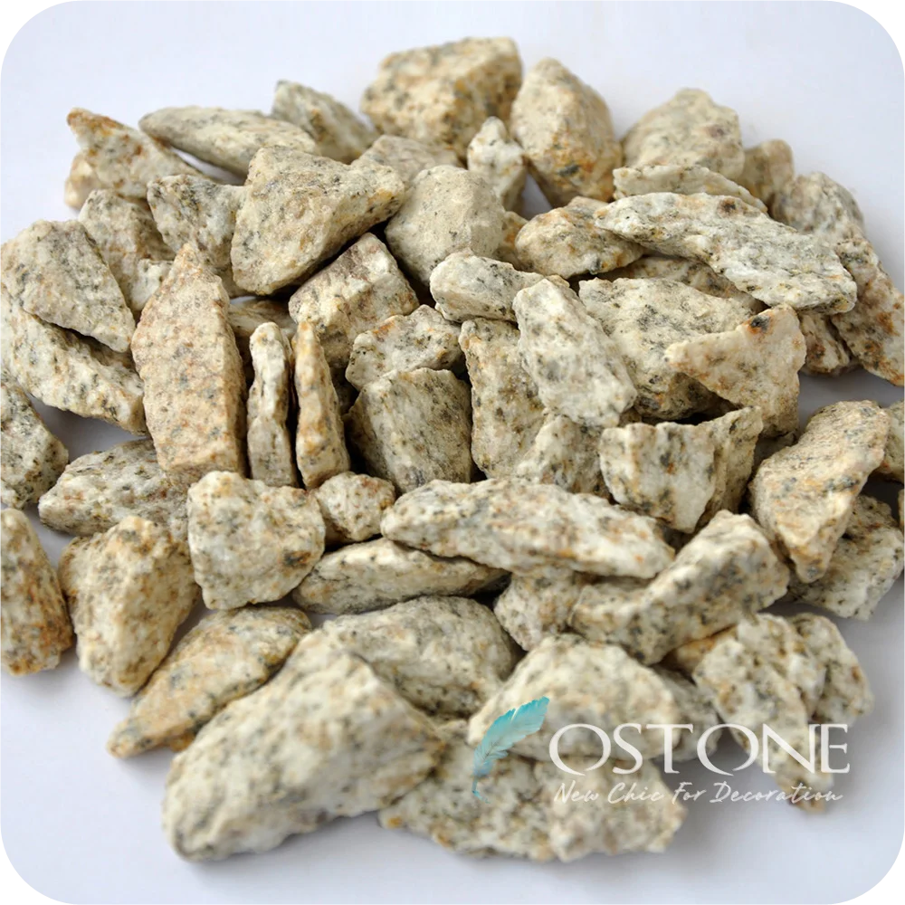 Machine Made Granite Cobbles & Pebbles Gold Colored Pea Gravel