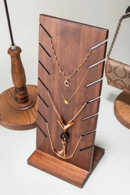 Jewelry display stand wooden necklace jewelry display stand imported walnut wood jewelry display