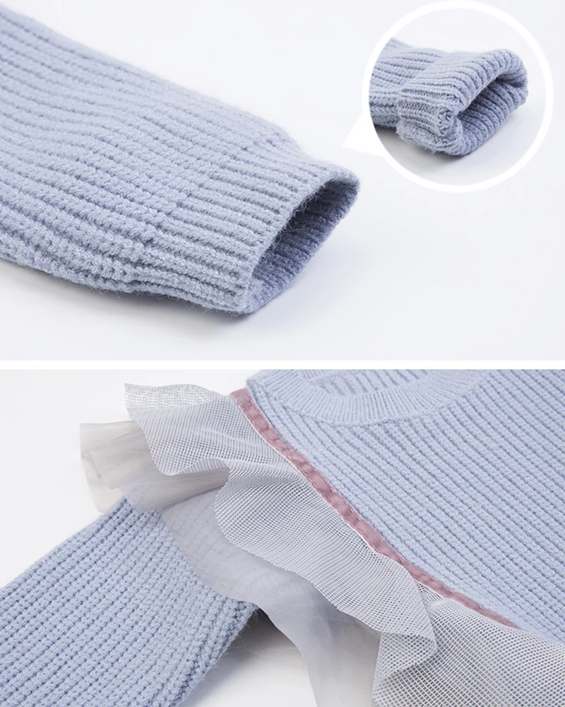 
Lovely new design long sleeve pullover knitted fairy clothing butterfly wings princess little girls sweater 