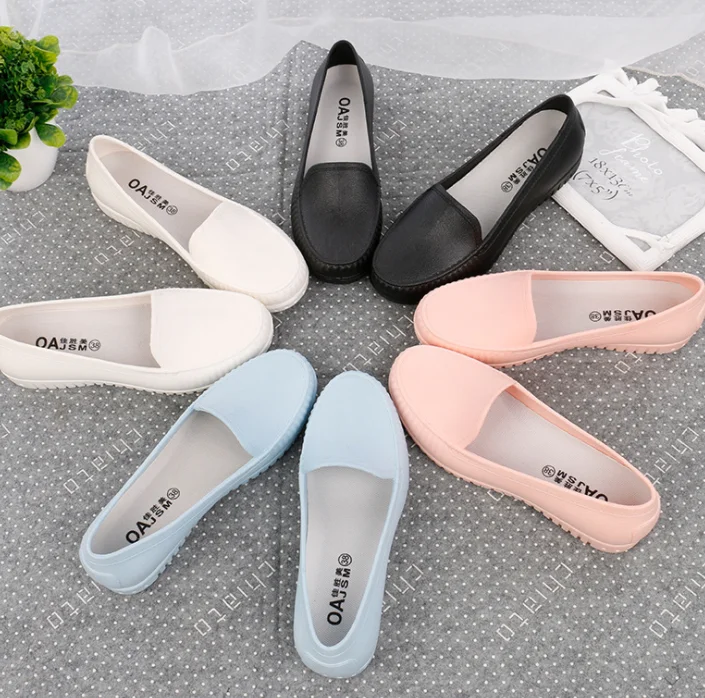 up-1263r Simple Casual Pregnant Woman White Flat Shoes Comfortable Hospital White Nurse Shoes 2023