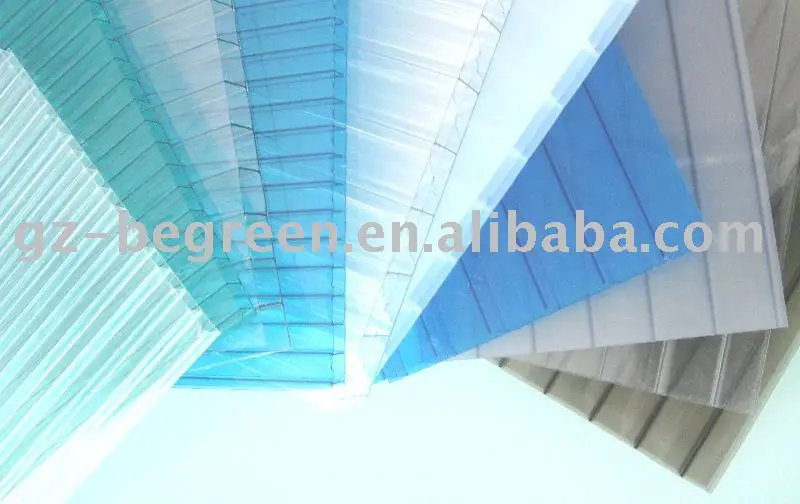 unbreakable transparent polycarbonate hollow sheet use as roofing Sheet
