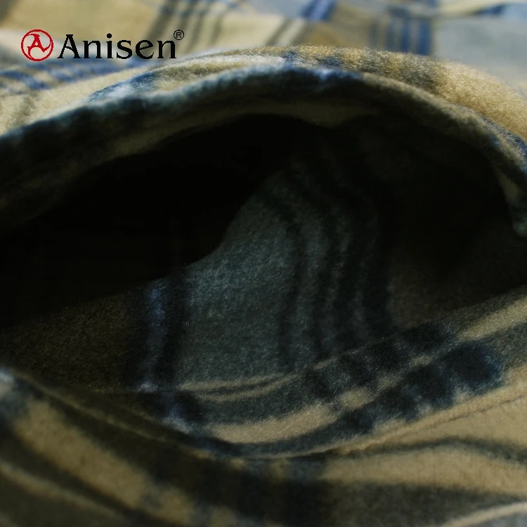 Bulk stocks fashion plaids fleece windbreaker jacket for man