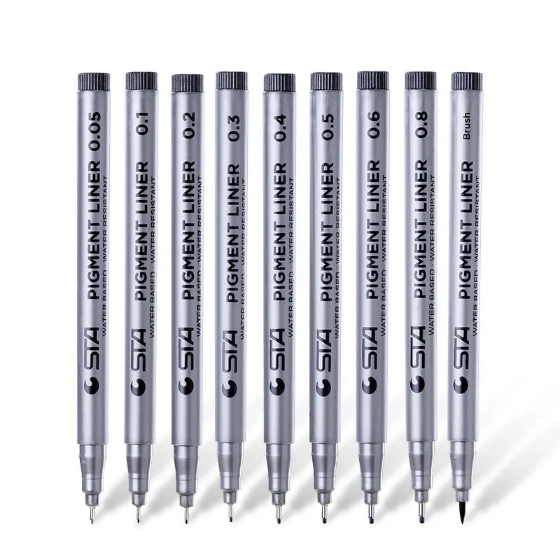 
High Quality Black Sketch Markers Set fineliner Tips 