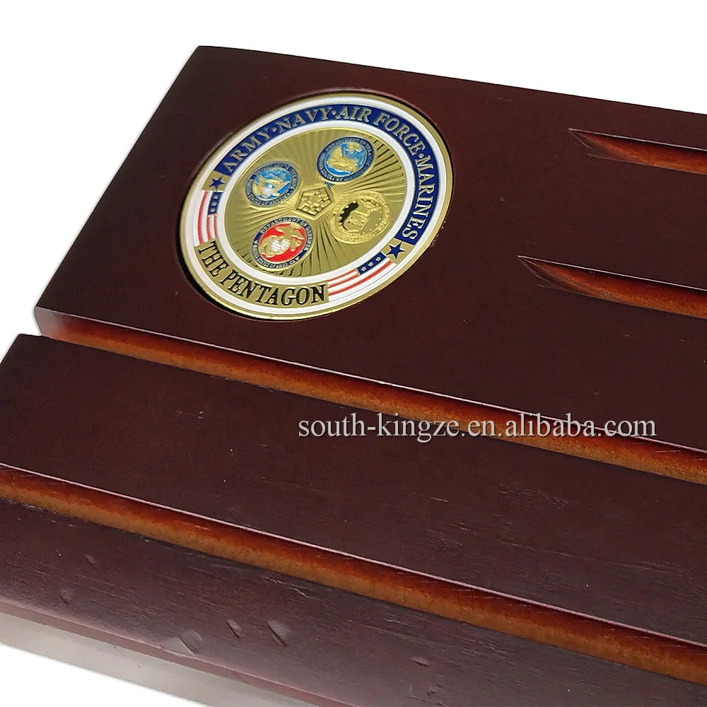 
4 Rolls Solid Red Wood Challenge Coin Display Case With Hole Digging Can Put 40*3mm Coin In Stock 