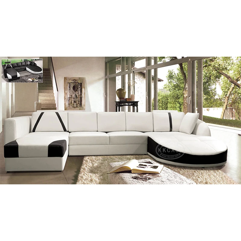 Home Living Room Furniture Modern U L Shaped Couch Fabric Sectional Corner 7 Seater Combination Sofa Set