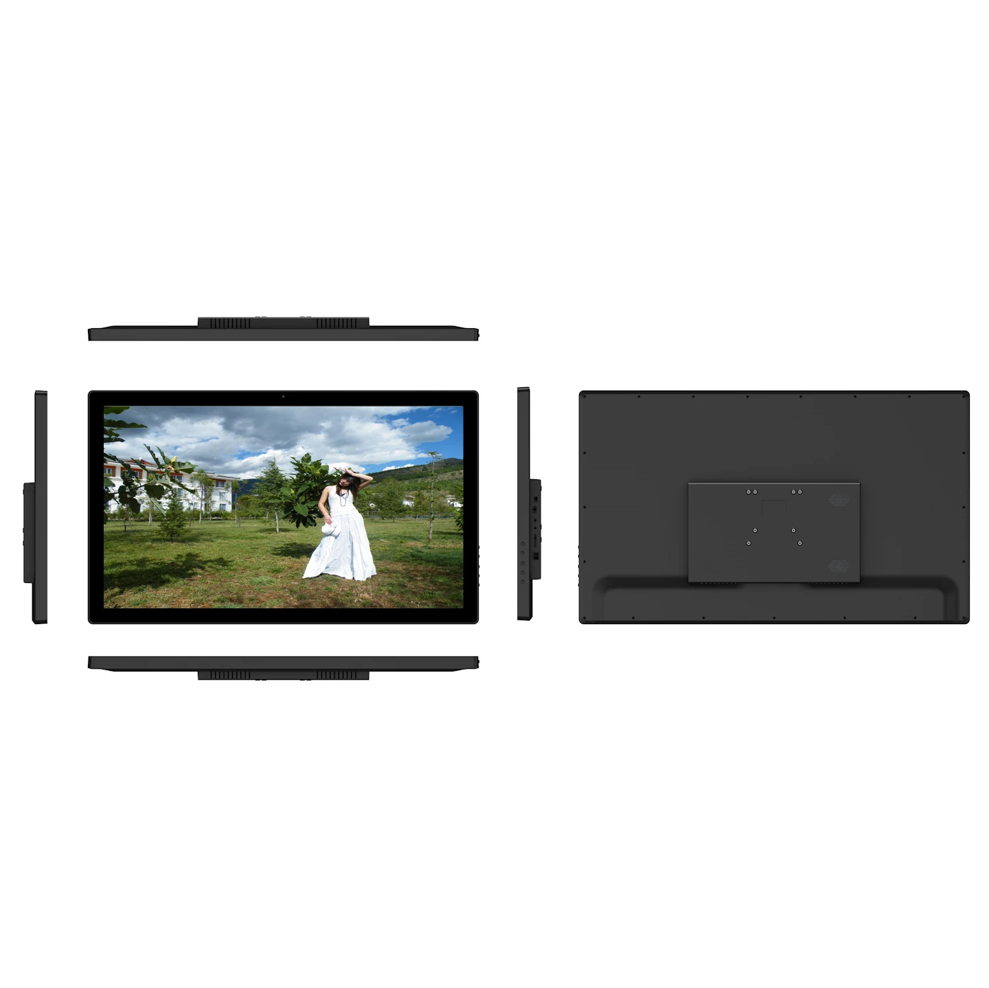 HD 32 inch digital loop video advertising player LCD screen for signage totem poster with SD USB port support landscape/portrait