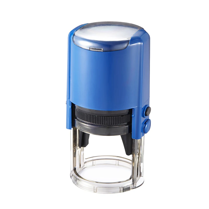 custom size plastic self ink stamp round self-inking rubber stamp