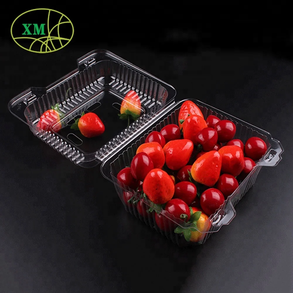 500g PET transparent clamshell plastic fruit box disposable packaging box plastic vegetable box