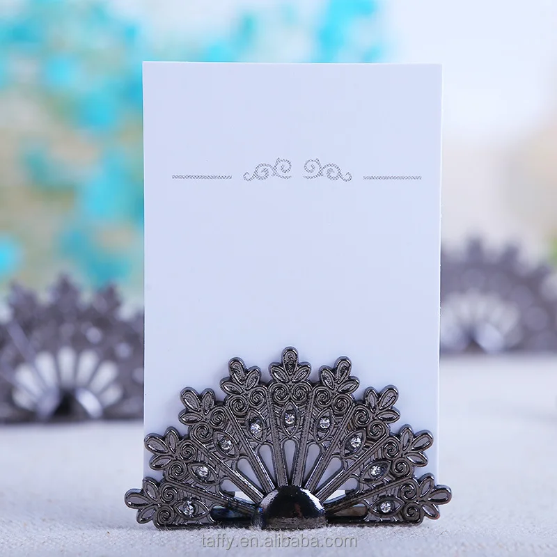 
2017 new wholesale creative wedding party favor decoration supplies peacock place card photo holder 