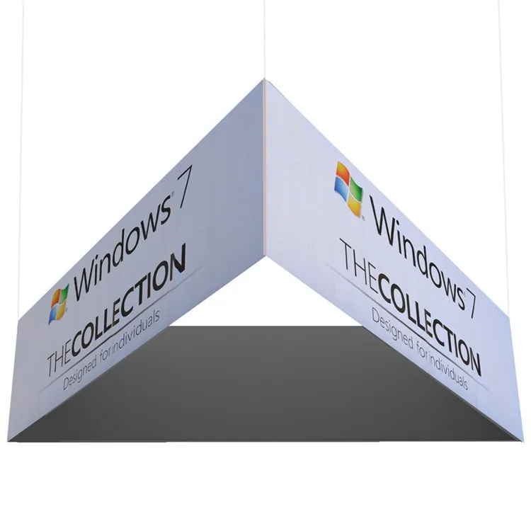 Trade Show Custom Printed Triangle Exhibition Hanging Ceiling Banner