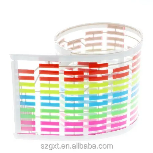Colourful Flash Car Sticker Music Rhythm LED EL Light Lamp Sound Activated Equalizer