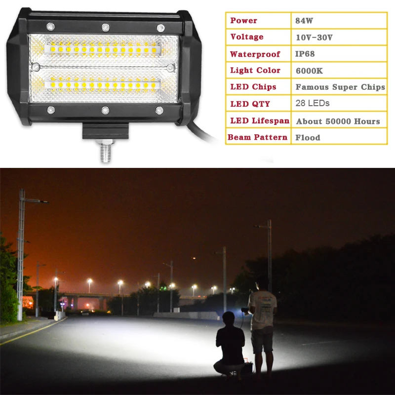 New Arrival 5 Inch 84W Offroad 4x4 4WD Boats ATV SUV Truck Automotive Auto LED