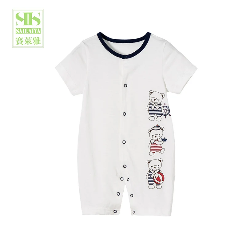
baby summer short sleeve jumpsuit organic cotton baby clothes 
