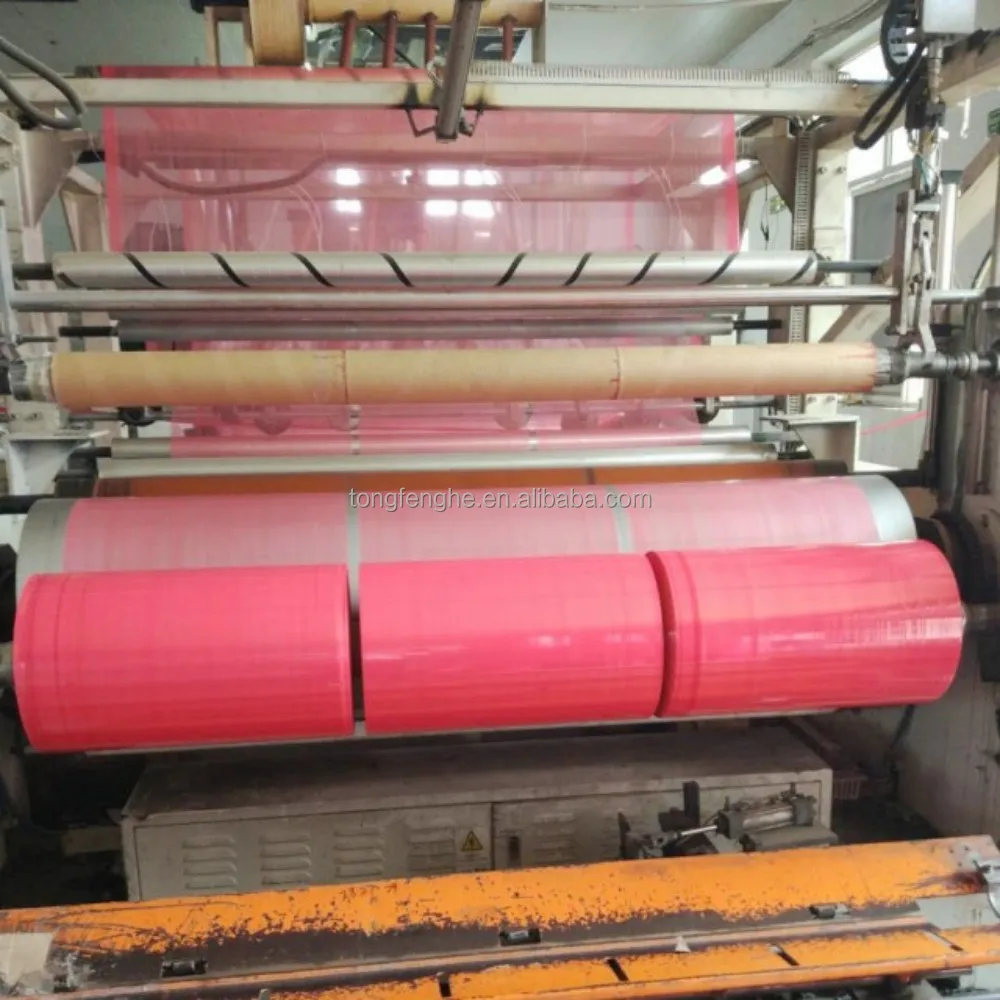 Hot pink plastic wrap stretch pallet package
