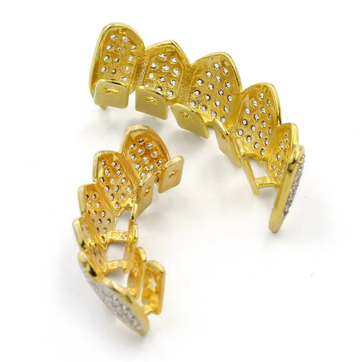 Wholesale Custom Design 18k Micro Pave gold Free Grillz Teeth