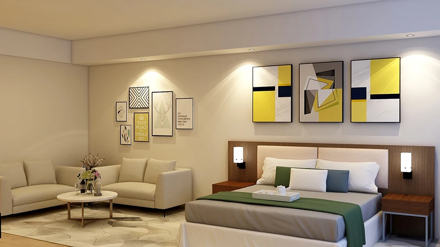 Apartment Project Furniture Customized Hotel Bedroom Furniture Sets For Sale