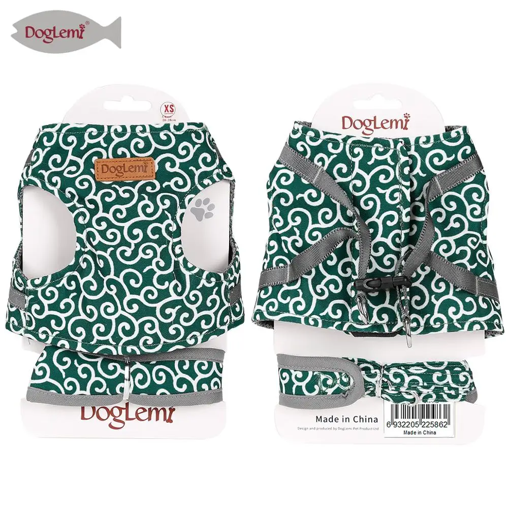 Japanese Flower Design Walking Belt Puppy Dog Cat-Leash Dog Harness Leash Collar