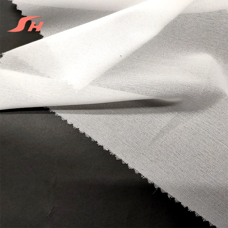 
Factory direct sale 100 poly plain woven adhesive fusing interlining for coat 