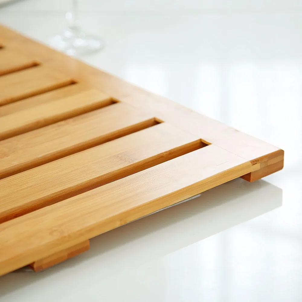 Wooden Bamboo Bathroom Accessories Eco-friendly Bath Shower Floor Mat Natural Bathroom Non Slip Mat Classic,morden Luxury Modern