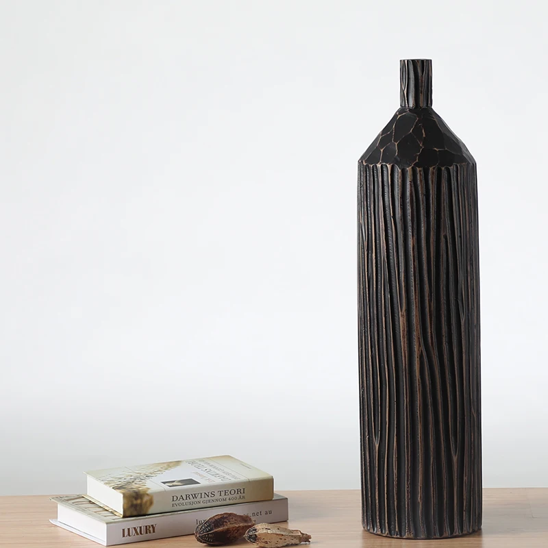 Gorgeous Designs Chinese Large Black Embossed Floor Vases Antique Vases