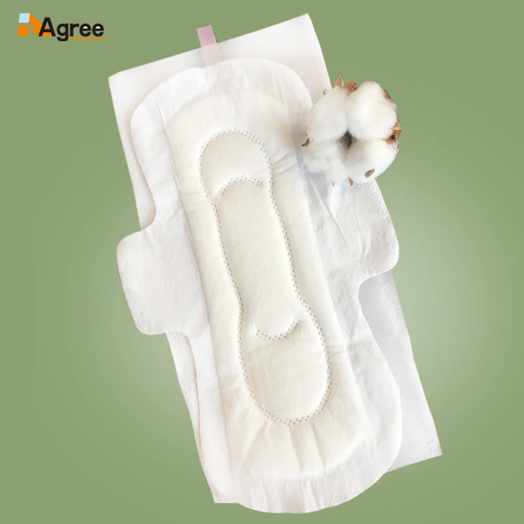 002SN 100% Biodegradable Wholesale Organic Natural Cotton Sanitary Pad in Private Label