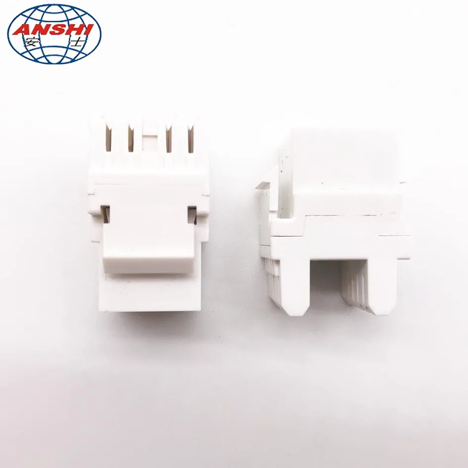ANSHI RJ45 CAT6 Keystone Jack 180 degree UTP Connection with dust cover