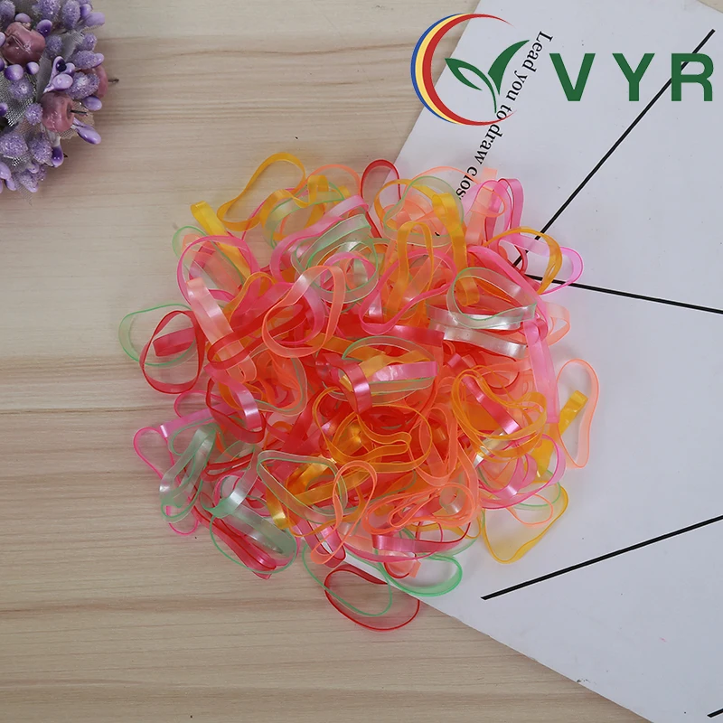 Solid Color Rubber Circle Elastic Ring TPU Hair Bands,strong pull children hair circle shining rubber band wholesale