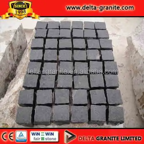 Black natural cube stone for roadway