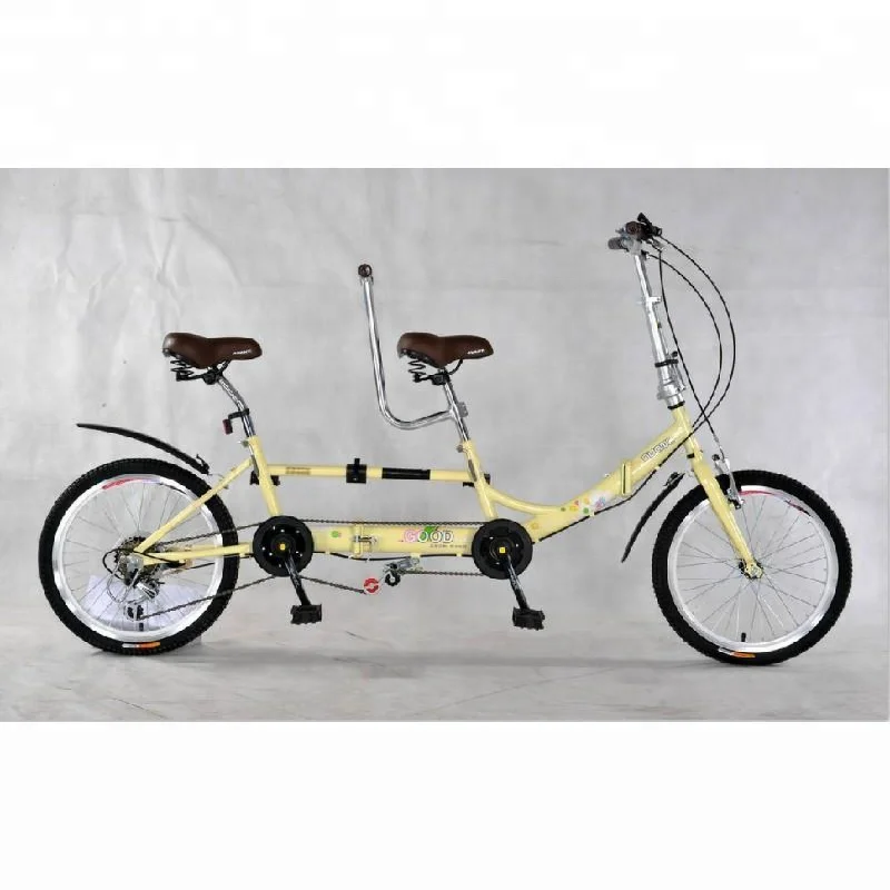 
Double seat folding tandem bike for sightseeing leisure adult tandem bike 