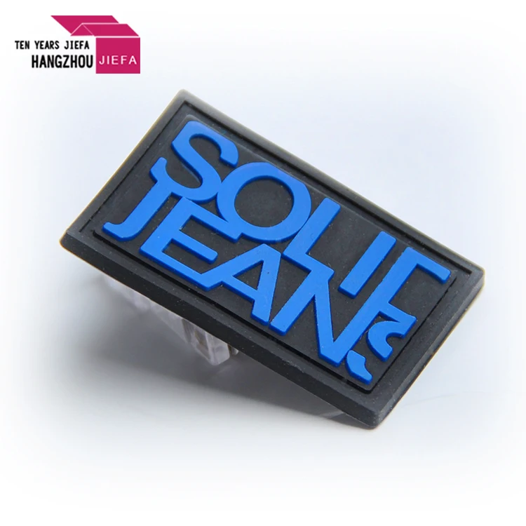 Customized Rubber 3D Logo Label PVC Silicon Embossed Engraved Rubber Patch For Clothing