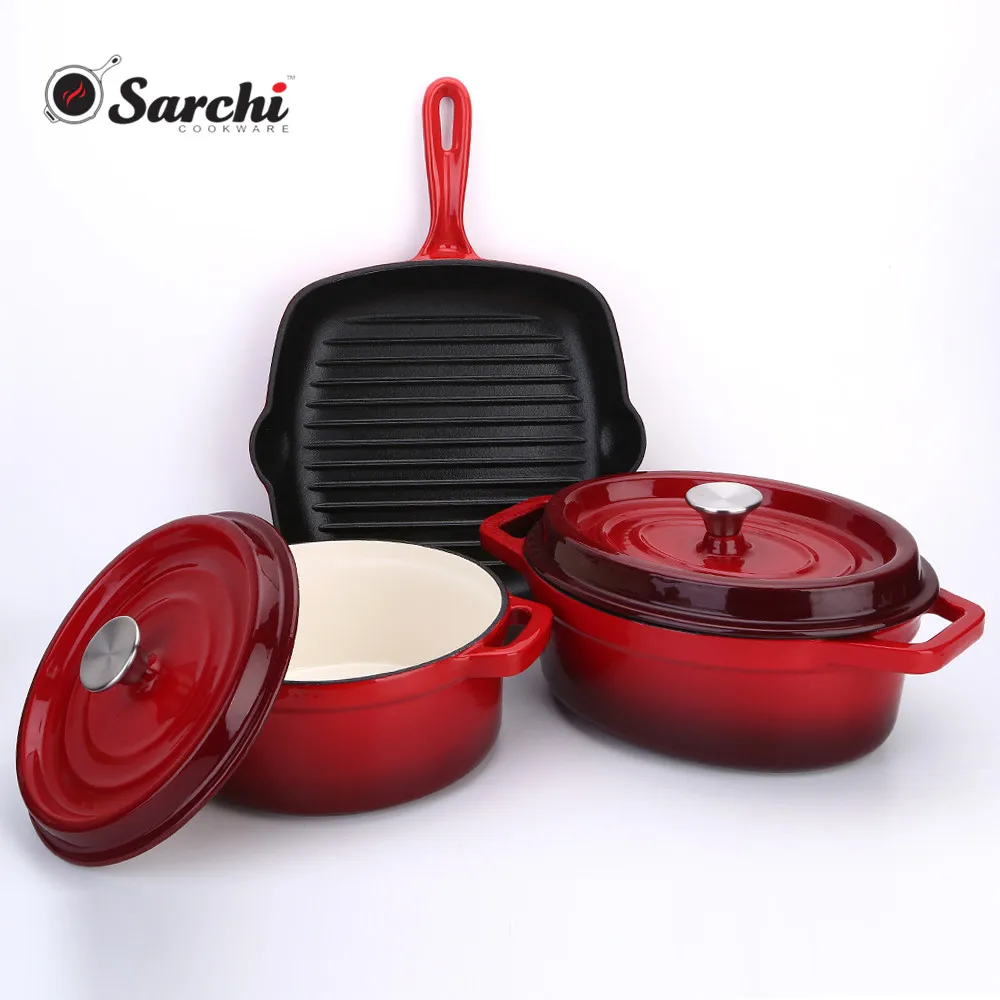 
enamel cast iron hotsale cookware casserole set 