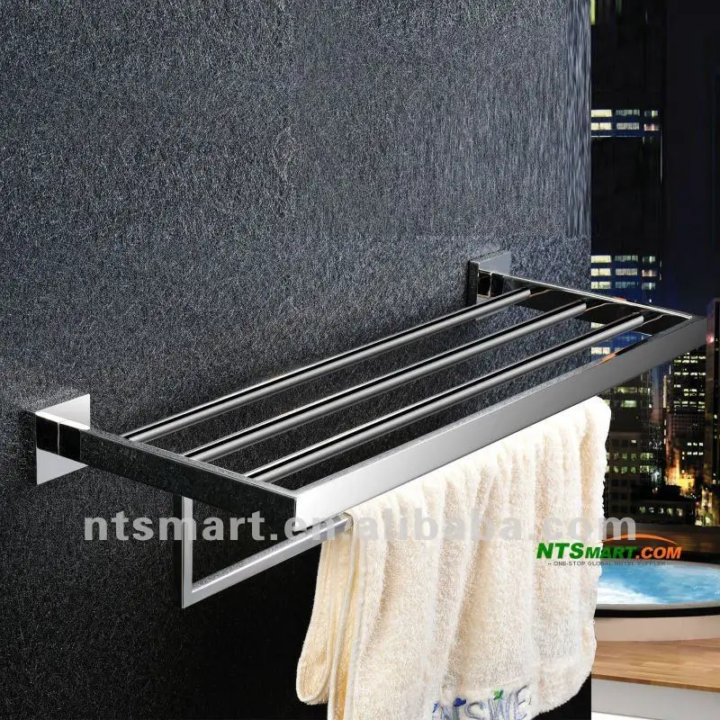 
hotel guestroom Stainless steel towel rack/shelf 