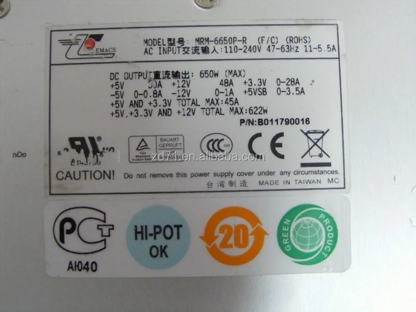 MRM-6650P-R 650W Power Supply PSU well tested Working MRM-6650P-R