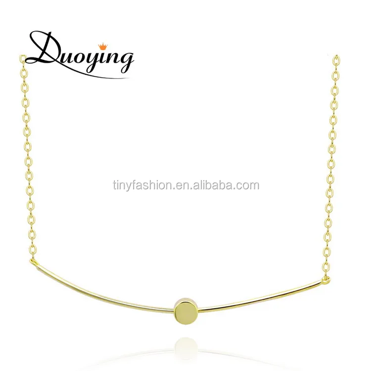 2016 Yiwu Custom Name Gold Bar Thin Delicate Necklace Chain for Party