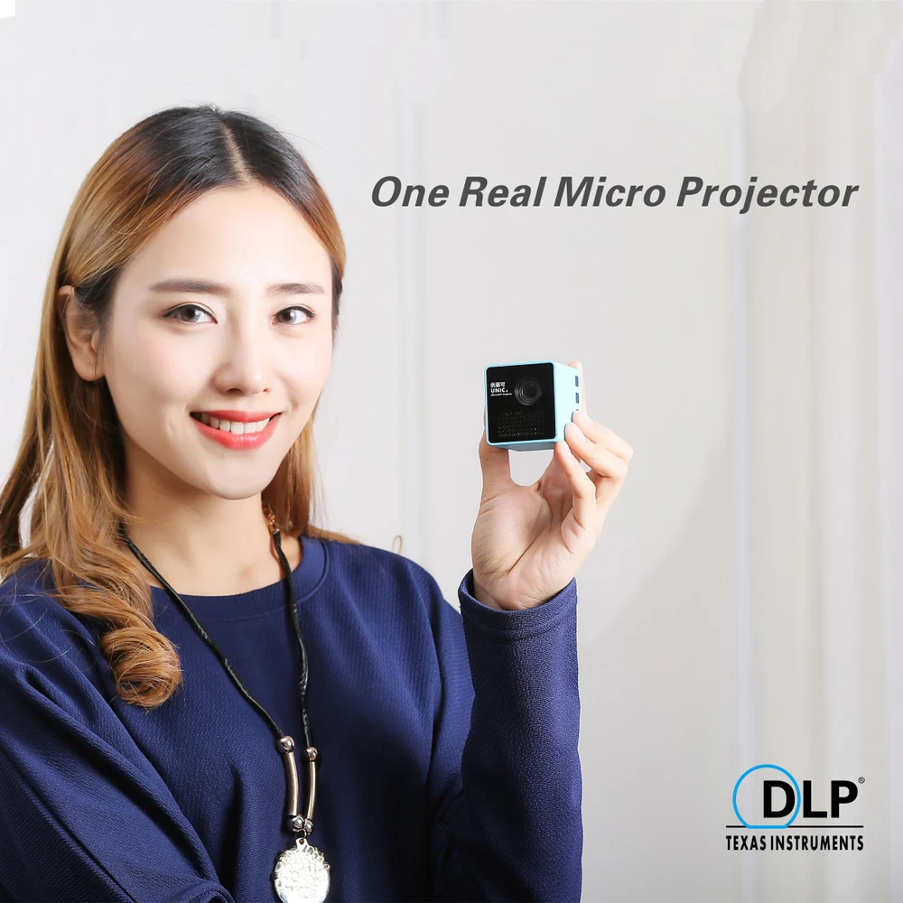 Светодиодный мини DLP Texas Instruments мини-проектор проецирования видео с мобильного телефона через соединение Wi-Fi